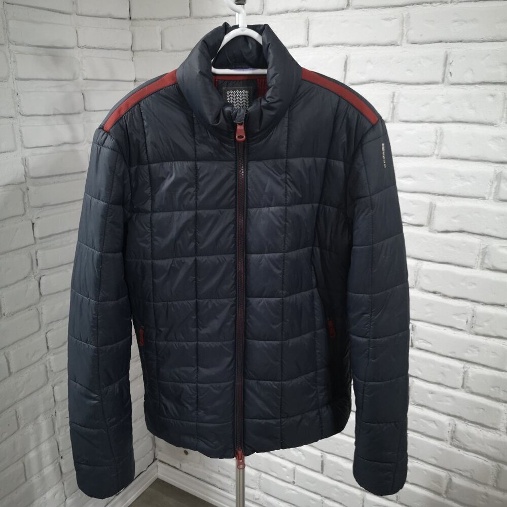 Geox Respira Men's Size 40 Navy Full Zip Lightweight Puffy Jacket